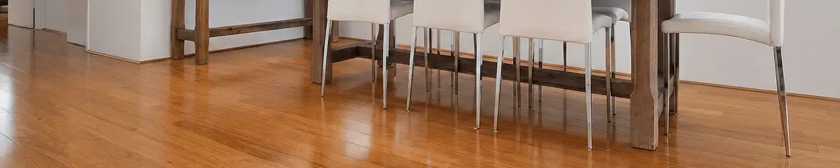 Professionally installed and refinished bamboo flooring in a residential home, showcasing smooth finish and natural wood tones in Rockford, IL