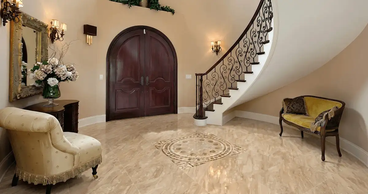 Entrance hall with professionally installed ceramic tile flooring in Rockford IL